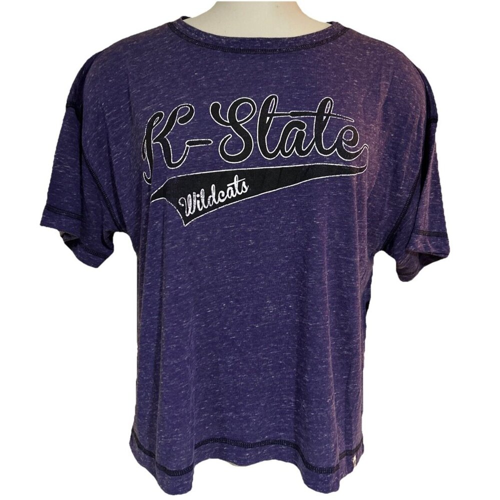 NEW Kansas State University Wildcats Colosseum Purple Cropped Shirt Women's M